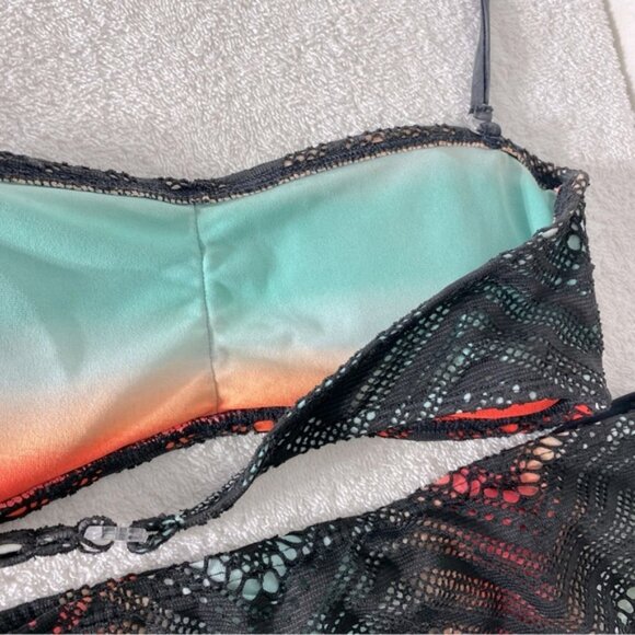 5/$25 Black Mesh and Multicolor Bikini Set M - Picture 9 of 12